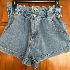 PacSun Size Medium Mom Short with paper bag elastic waist denim shorts